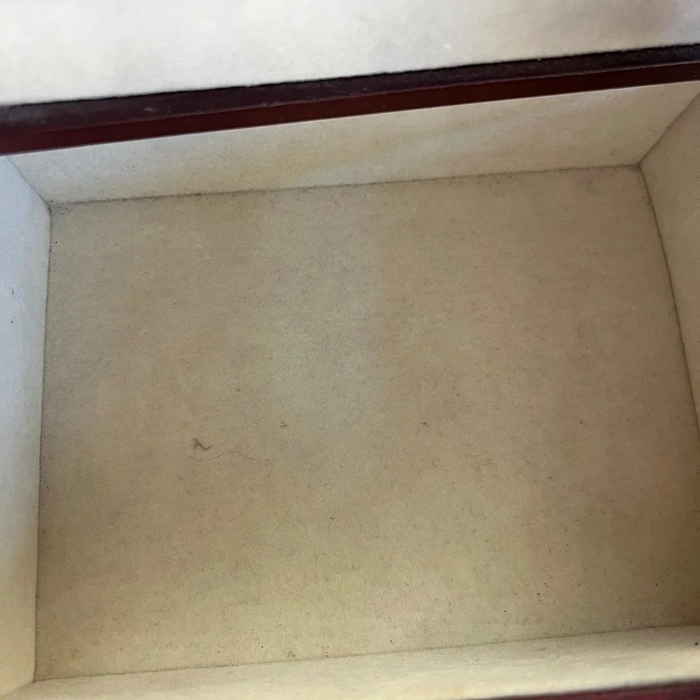 Vintage Style Wooden Jewelry Box‎ Etched Glass Door Drawer Organizer